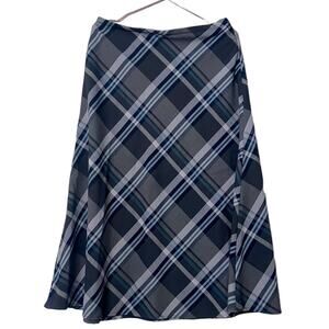 Croft & Barrow Plaid a line midi Skirt size 8 stretch